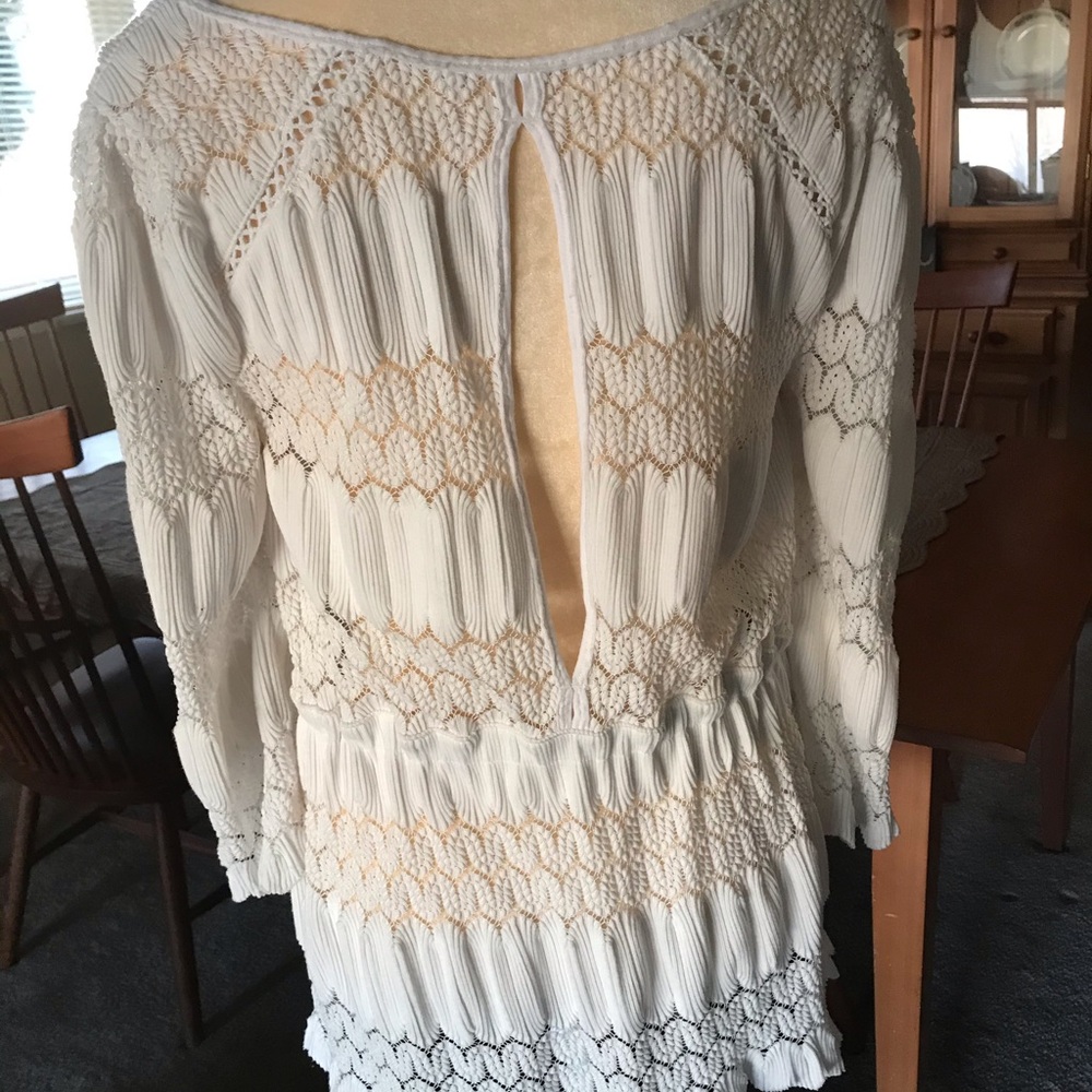 Free People White Fire Island Embroidered Top - Picture 3 of 4